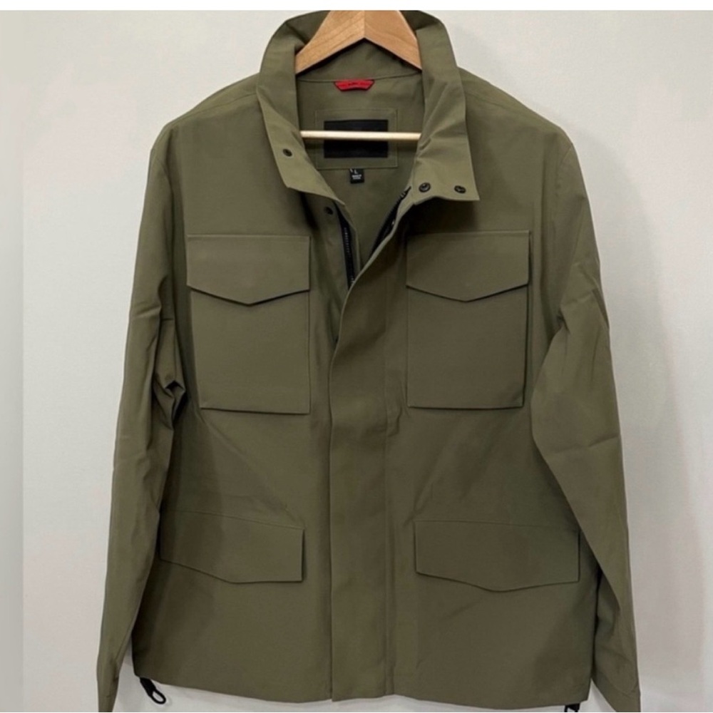 Michael Kors Safi Field Jacket Coat Zip Front Olive Green Military Mens Large